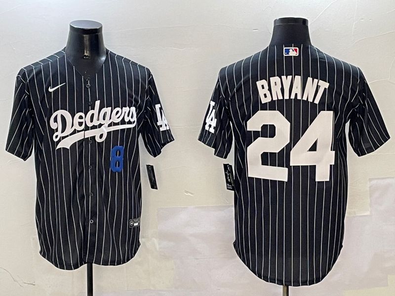 Men Los Angeles Dodgers #24 Bryant Black Stripe Jointly Name 2025 Nike MLB Jersey style 2->los angeles dodgers->MLB Jersey